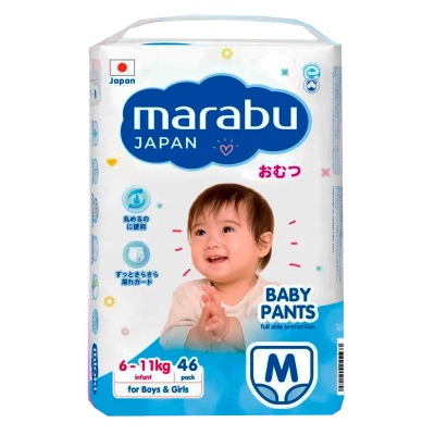 Подгузники на липучках М 6-11 кг 46 штук Marabu BD003 1